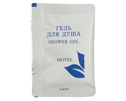 Гель одноразовый 8мл "Hotel" синий в саше*500шт/кор