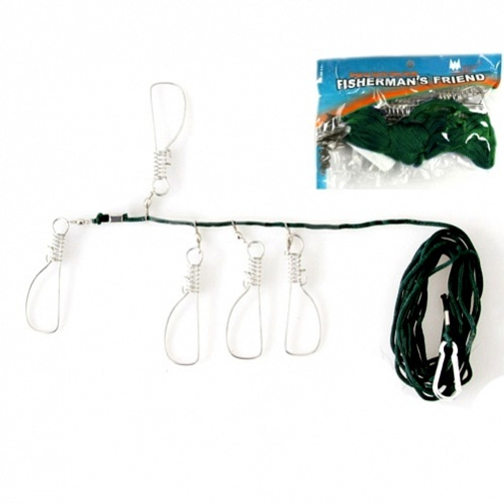 Кукан Fisherman's Friends без Поплавка (Верёвка/5 Карабинов)