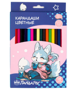 Карандаши цветные ПандаРог Аниме Любимец, 18 цветов, деревянные, шестигранные