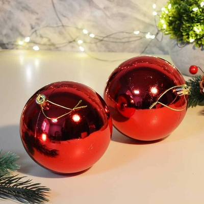 Шар новогодний 2шт 10см глянцевый, цвет красный