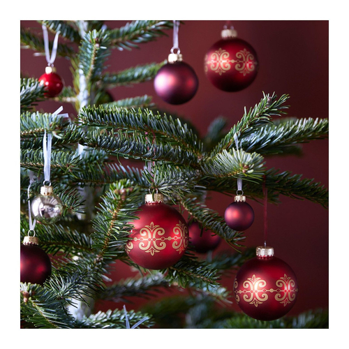 VINTERFINT Набор елочных шаров 3 шт 8 см, стекло красное