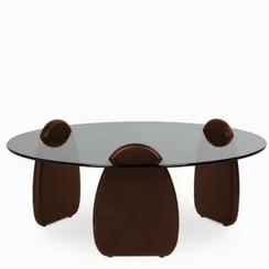 Кофейный стол Orvella Ø90х39 см, серое стекло