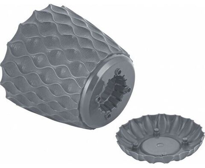 Горшок для цветов кашпо пластиковое Wave с дренажной сеткой и съемным поддоном 14,5см/1,4л, вулканический серый