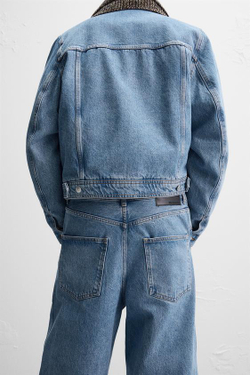 ZARA X NANUSHKA ДЖИНСЫ ШИРОКОГО КРОЯ, СИНИЙ