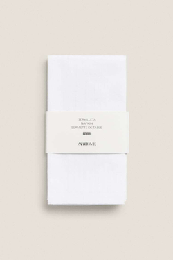 ZARA HOME УПАКОВКА ЖАККАРДОВЫХ ХЛОПЧАТОБУМАЖНЫХ САЛФЕТОК (УПАКОВКА ИЗ 2 ШТУК), БЕЛЫЙ