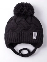Шапка вязаная демисезонная на завязках для детей