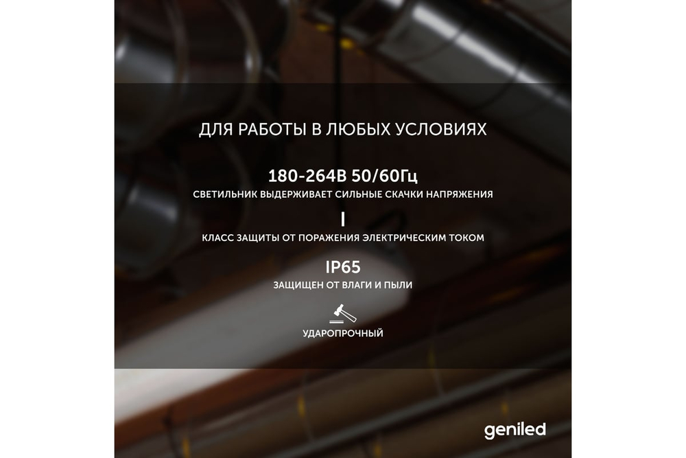 Светильник Geniled ЛСП Standart (аналог 2x18) 600 IP65 20Вт 3000К Матовый