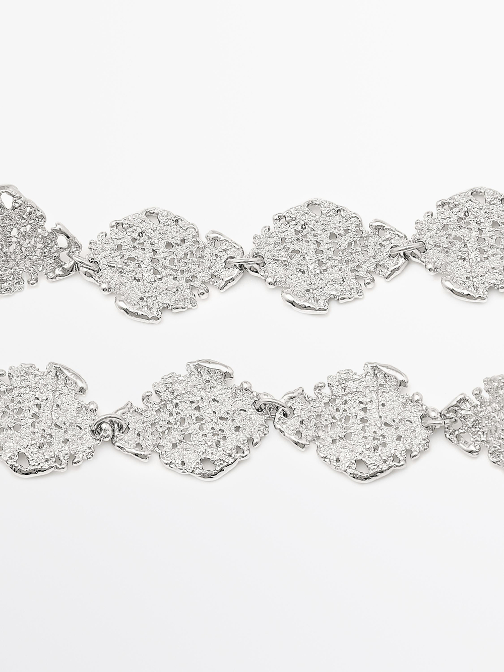 Massimo Dutti Длинные кружевные серьги, серебряный