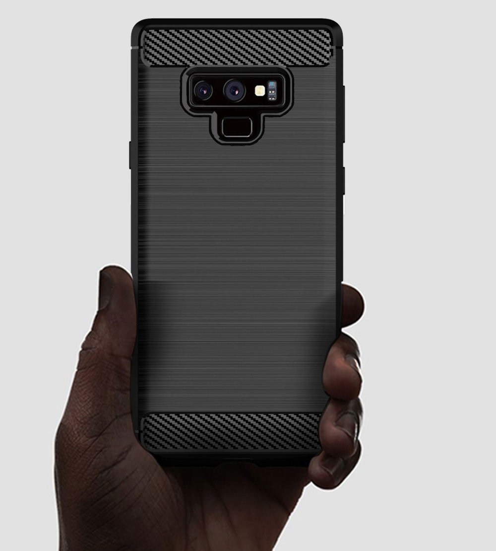 Чехол для Samsung Galaxy Note 9 цвет Black (черный), серия Carbon от Caseport