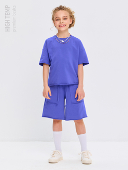 Костюм оверсайз с футболкой и шортами