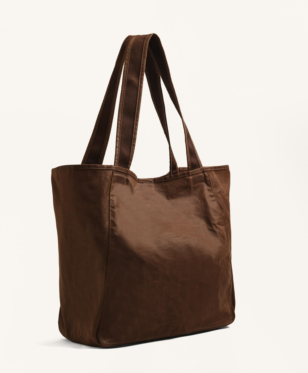 OYSHO Вощеная сумка-шоппер, коричневый