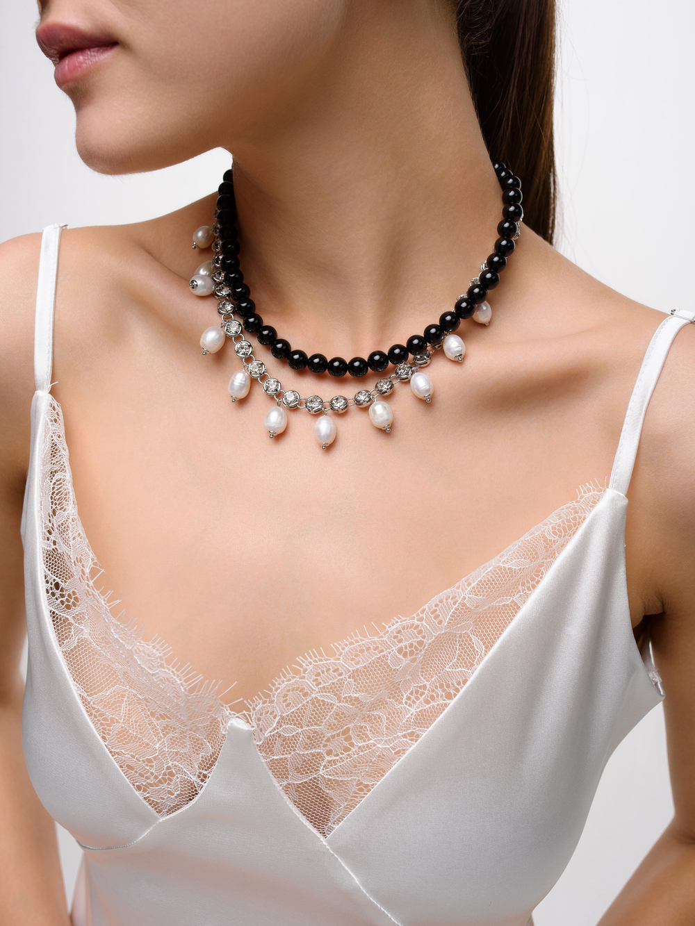 Колье "Rich Black" Silver