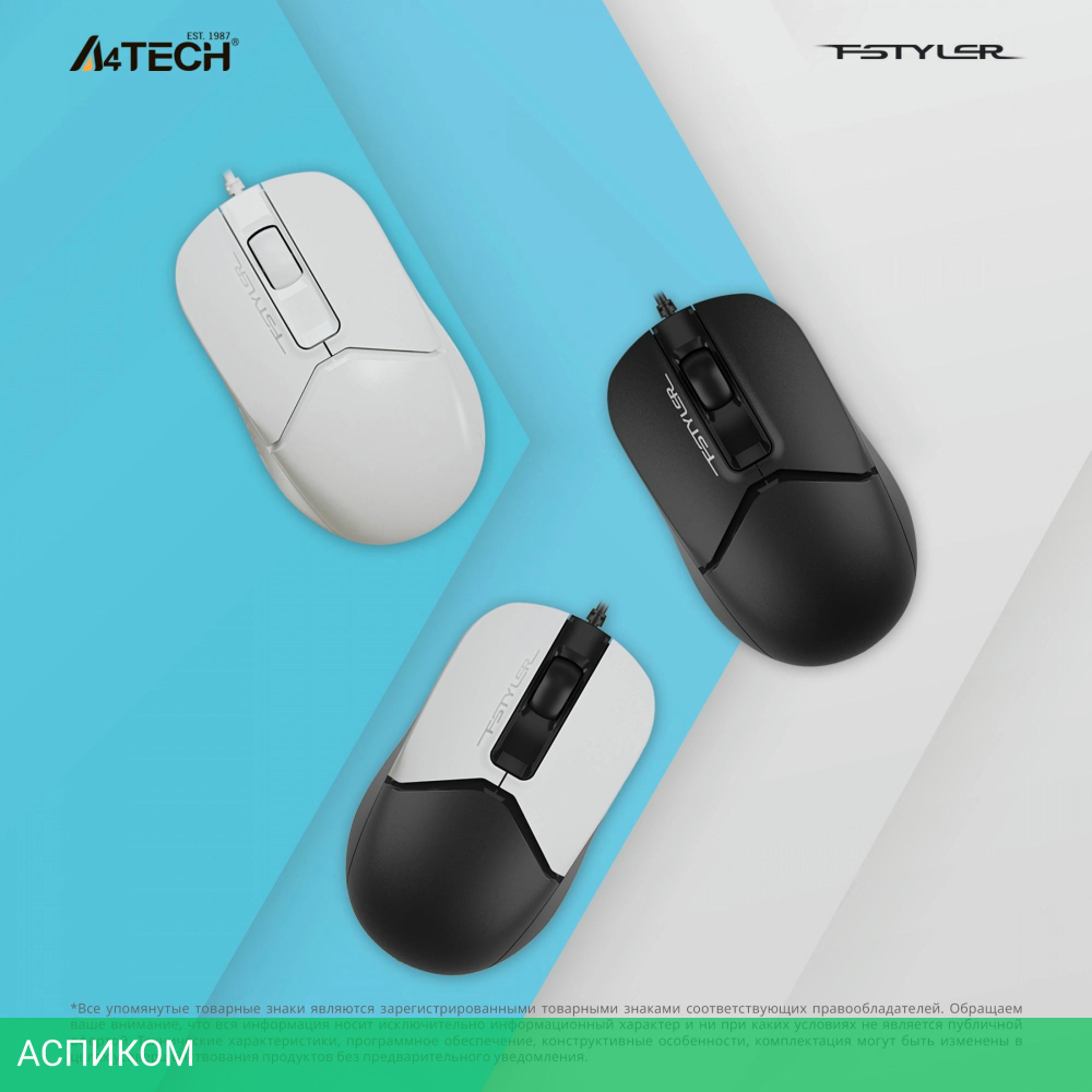 Мышь A4Tech Fstyler черный (FM12S)