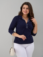 Блузка БЛ-015/синийгорошек-веточки