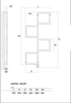 ASTRA электрический дизайн-радиатор 110х70 см