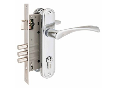 Замок врезной 103/3 CP хром с ручкой Аллюр (12шт/уп)