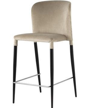 Стул полубарный Лори велюр бежевый