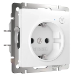Умная встраиваемая розетка с заземлением с защитными шторками (белый) W1171601