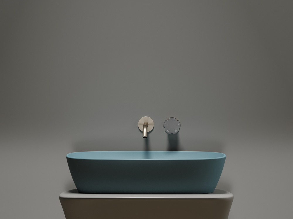 Умывальник чаша накладная овальная (цвет Зеленый Матовый) Element 610x385x140мм