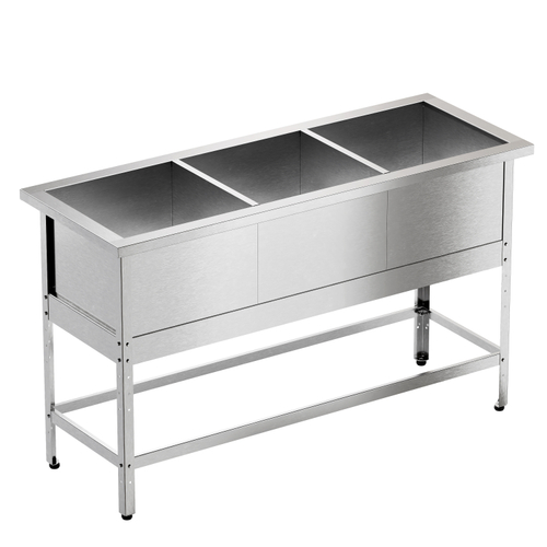 Ванна моечная трехсекционная "Профи" ВМБ 630/3, 1730х630(700)х860 мм, без борта