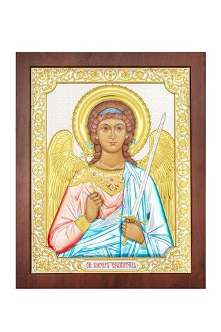 Ангел Хранитель, икона прямоугольная с рамкой, красное дерево, эмаль 210х260