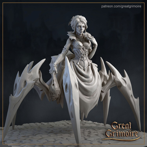 Арахнид Арахни Ллос  Дроу Эльф Девушка Охотник Монстр Существо миниатюра для dnd, днд, pathfinder, фентези, Настольная игра, НРИ, Варгейм, РПГ