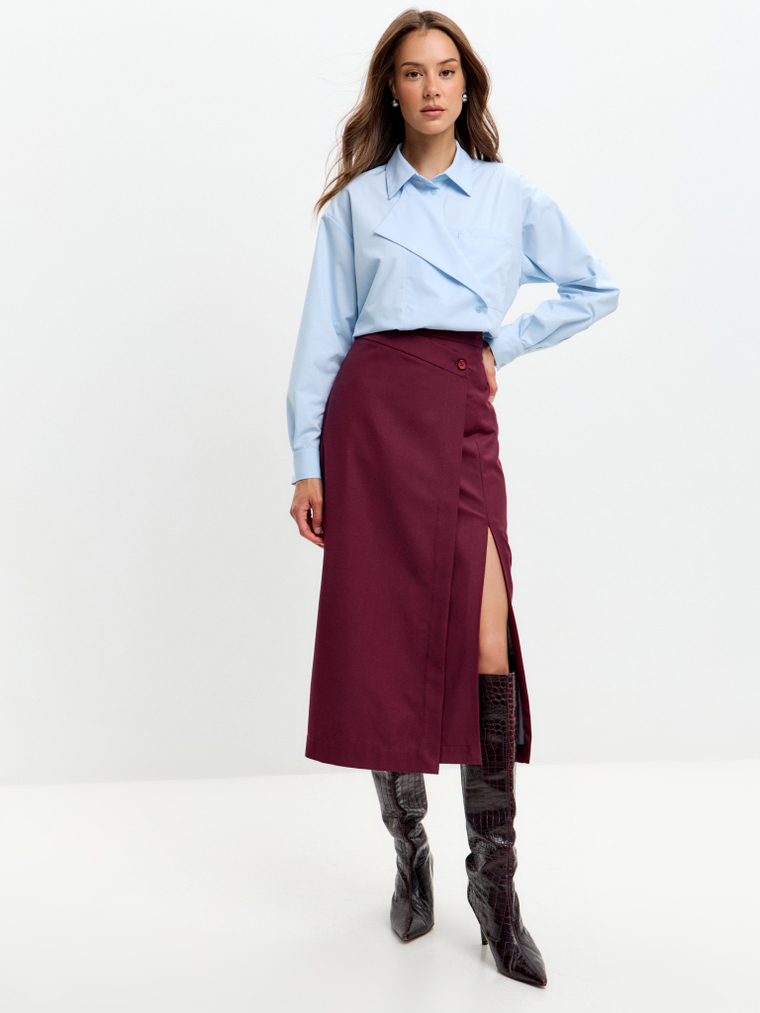 Рубашка с декоративным, откидным воротником