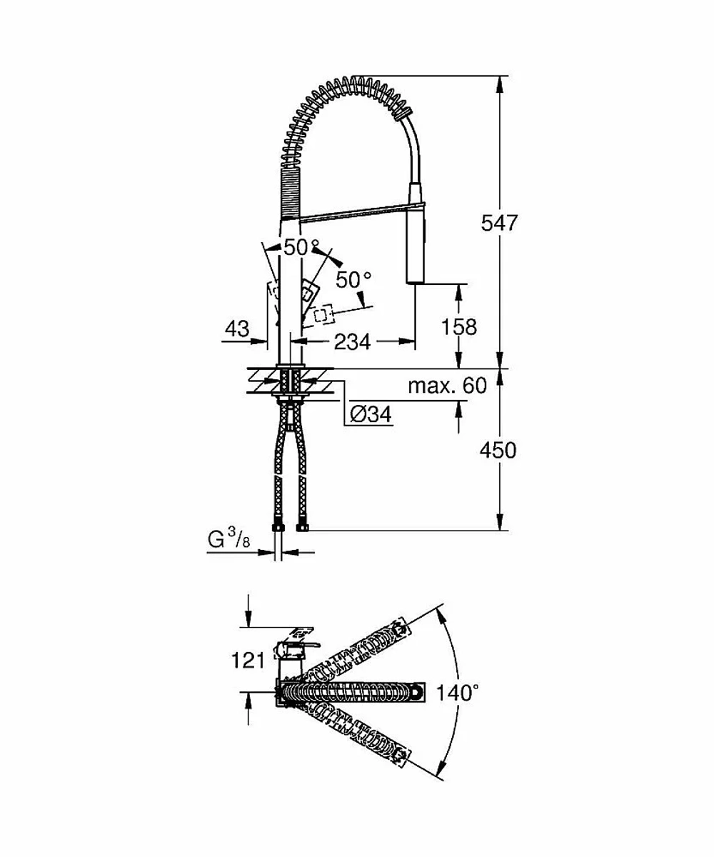 Смеситель для кухни Grohe Eurocube 31395000 хром