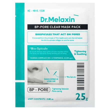 Маска тканевая для лица с биоспикулами для ухода за порами Dr. Melaxin BP Pore Clear Facial Mask