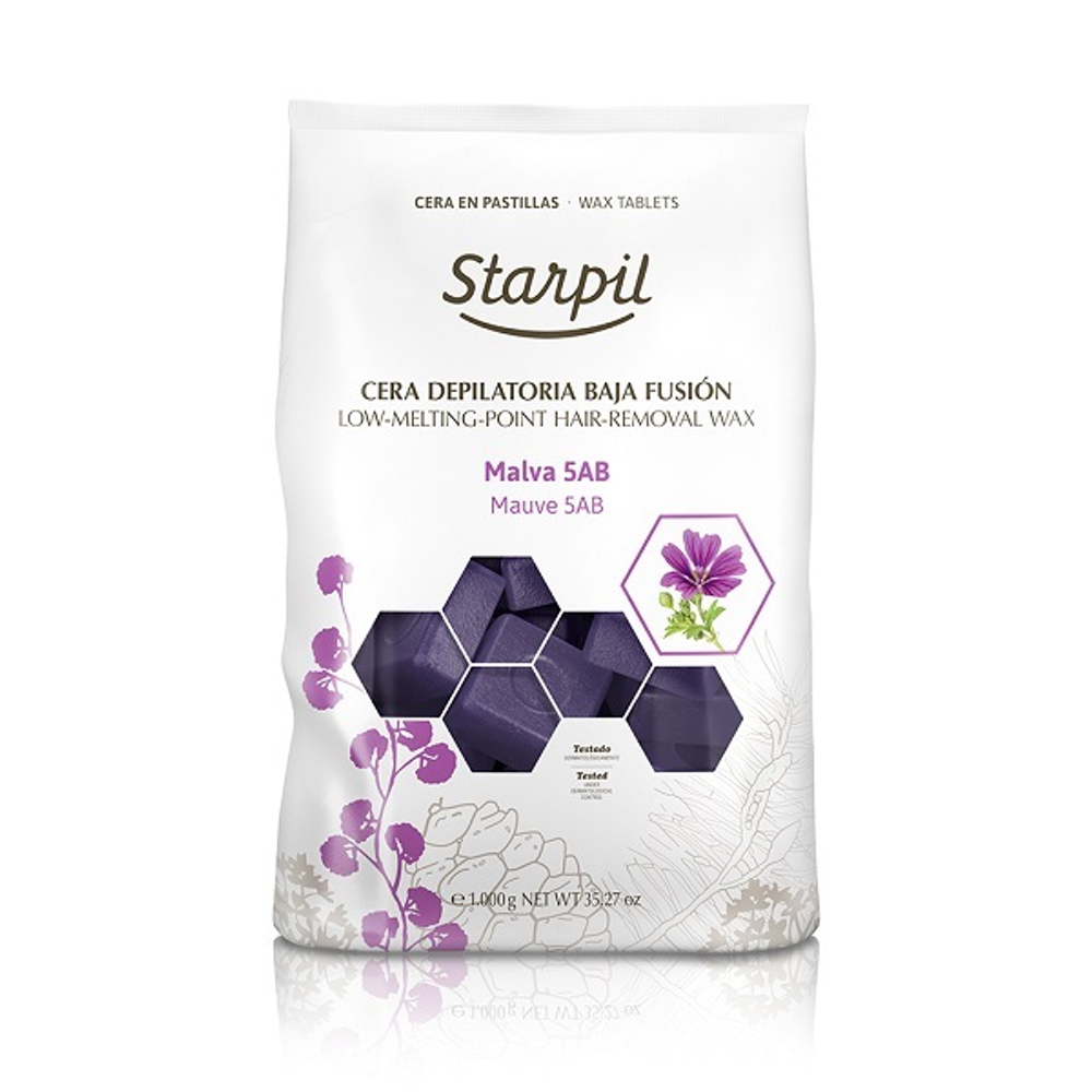 Воск горячий в брикетах Starpil Extra Мальва 1000г