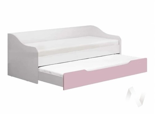 Кровать выдвижная Детская Вега ЛДСП FASHION (белый/белый; розовый)