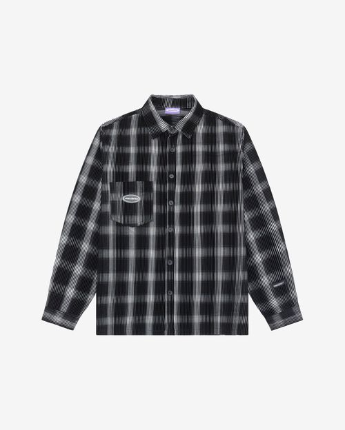 Рубашка YMKASHIX Velvet Button Tartan черная / белая