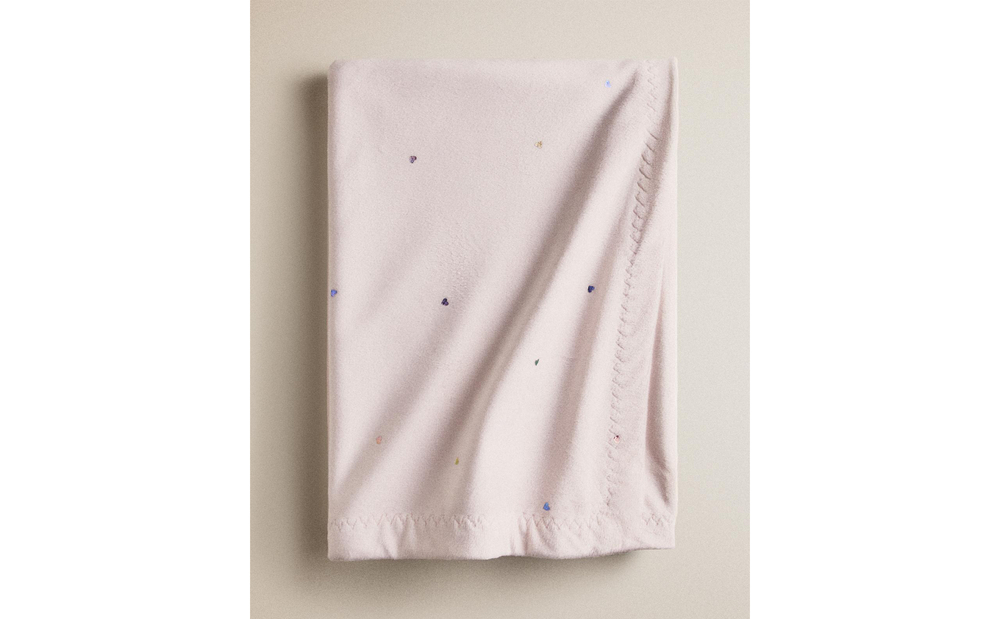 Zara Home плед детский из полиэстера, розовый, 85x120 см