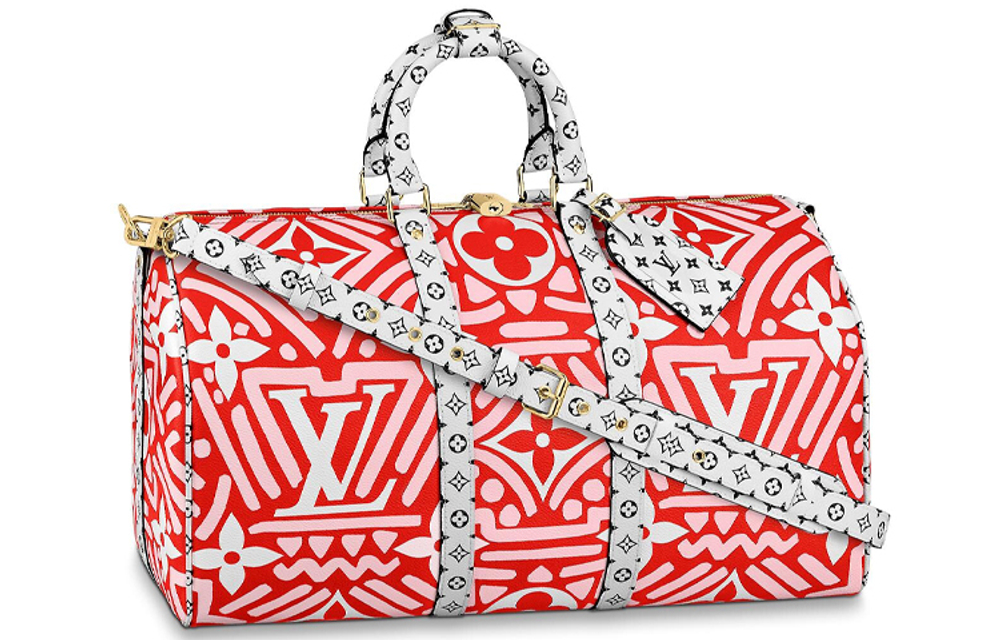 LOUIS VUITTON Keepall Artificial Leather Travel Bag Women"s