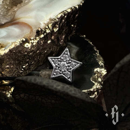 Накрутка "Shine Star" - Белое золото - White CZ