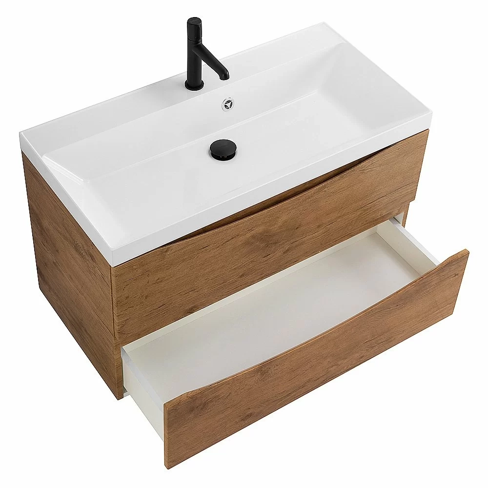 Тумба с раковиной Belbagno MARINO 90 2C-SO/BB900/450-LV-MR-AST дуб натуральный