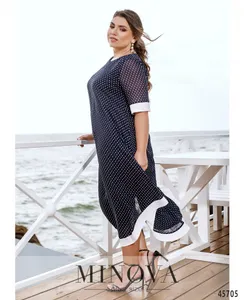 Платье 0165-Синий-горох Minova