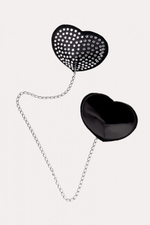Пестис в форме сердец с прозрачными стразами и цепочкой Erolanta (Цвет: черный)