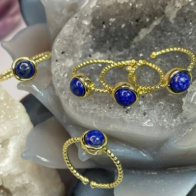 30774 Лазурит Кольцо 8мм от 17р раздвижное