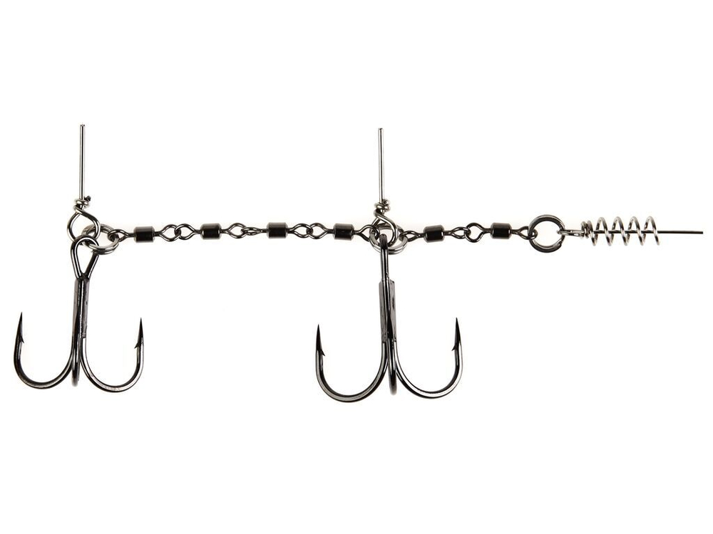 Оснастка стал. Lucky John STINGER POWER CHAIN 3,5+5,5cm, оснащ. тройниками №02/0+№1/0 1шт.