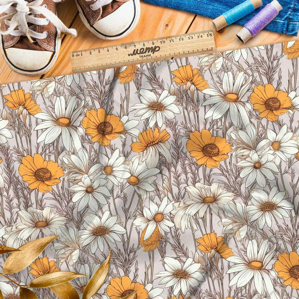 Ткань премиум мембрана спокойная флоральная мелодия