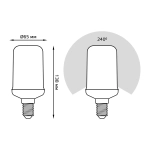 Лампа Gauss LED T65 Flame 5W E14 20-80lm 1500K 157401105