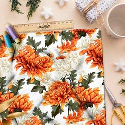 Ткань премиум флис цветочные акценты