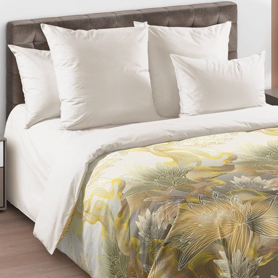 Евро Макси комплект постельного белья Нимфея (Король) перкаль