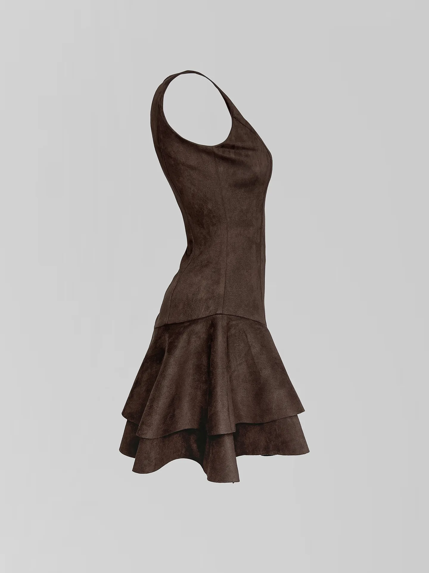 Комбинезон Agdali Brand 049 однотонный замшевый с пышной юбкой