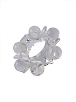 Прозрачное эрекционное кольцо с шариками и шипами (Цвет: прозрачный)