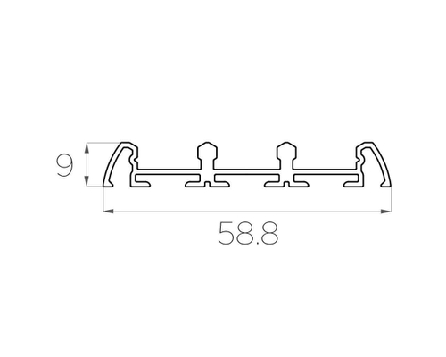 Профиль накладной алюминиевый тройной LC-LP-0959-2 Anod