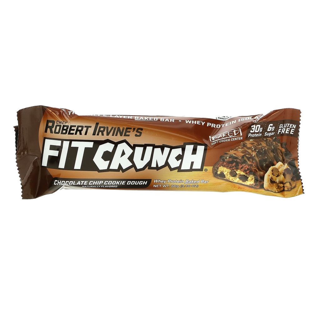 FITCRUNCH, Запеченный батончик с высоким содержанием протеина, тесто для шоколадного печенья, 12 батончиков, 88 г (3,1 унции)