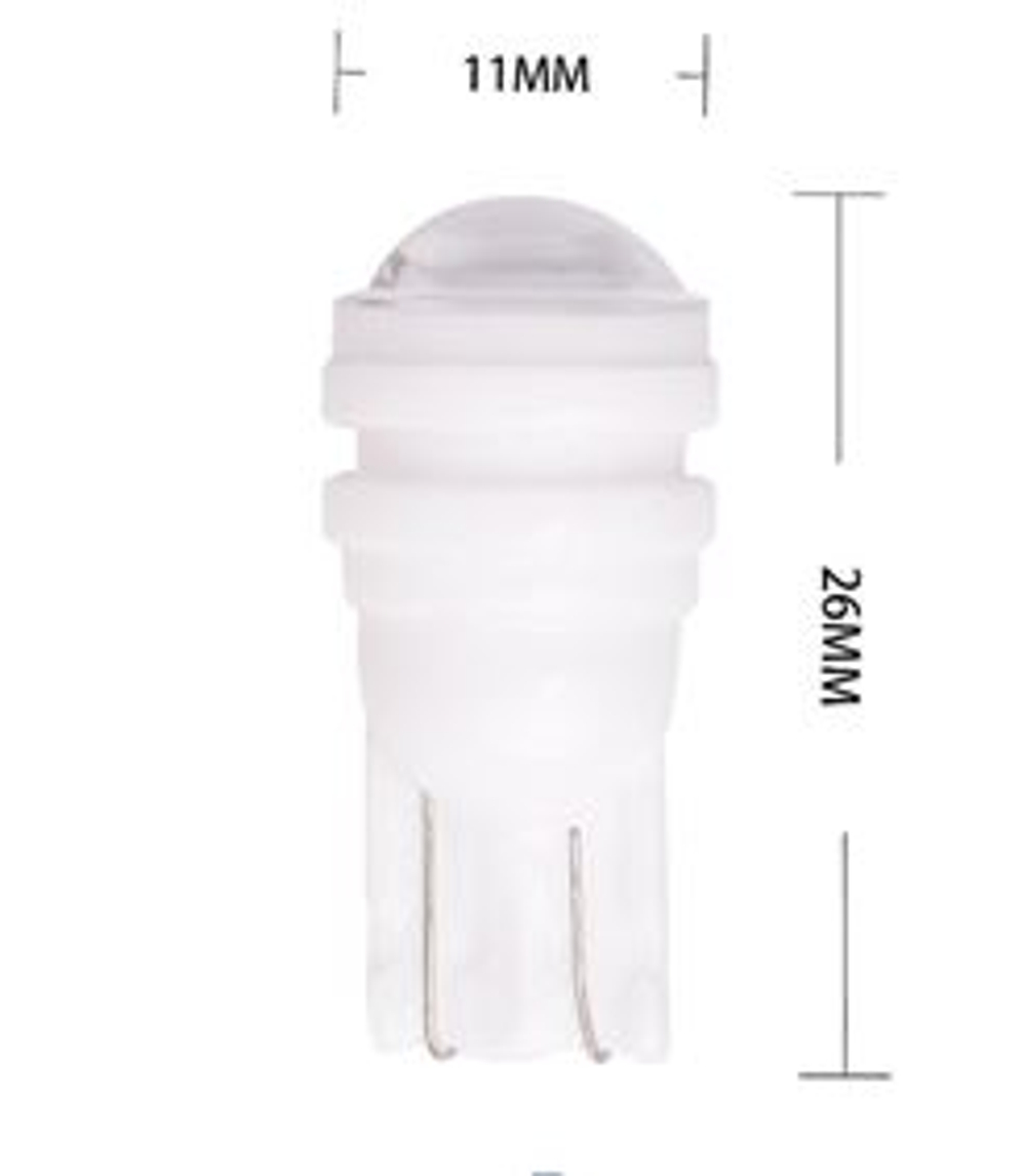 Светодиод 12V T10  3SMD 2835 белый Ceramic LENS МТ Матовый (без цок) ВЫСОКАЯ ТС-А-WZ