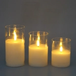 Сувенир с подсветкой «Свеча - Тайна» 7,7*10/12,5/15 см (набор 3 шт) с пультом д/у